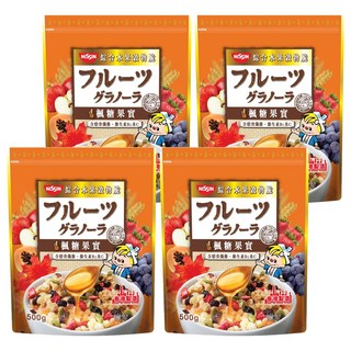 NISSIN 日清 綜合水果穀物脆 楓糖果實 500g 含膳食纖維 維生素B1及C, 4包