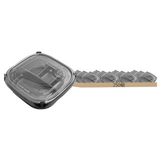 自扣方形四格PP黑色底 + 減塑PET透明蓋 TL-9401, 250組, 1箱