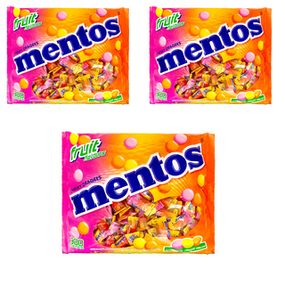 mentos 曼陀珠 獨立包裝曼陀珠 綜合水果口味, 810g, 3袋