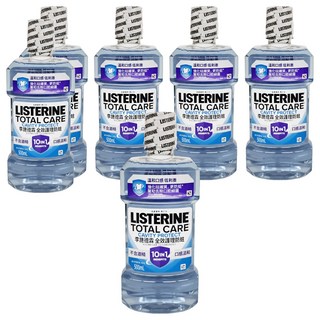 LISTERINE 李施德霖 全效護理防蛀漱口水，7倍防蛀力 增強18%氟吸收 不含酒精 500mL, 6瓶