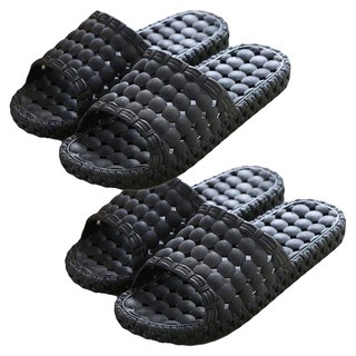 Block Mart 男用簡約浴室拖鞋 黑色, 265~270mm, 2雙
