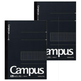 KOKUYO 國譽 Campus 方格筆記本, 灰色格線，提升企畫案製作效率, 黑色, 2本