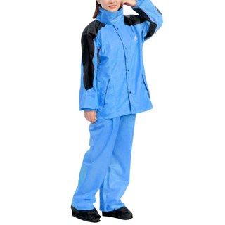 Moto cap 鈦鴻 雙側開套裝雨衣 M202, 藍色