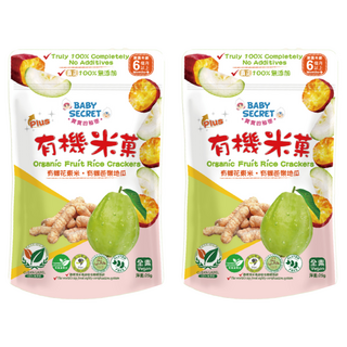 BABY SECRET 寶寶的秘密 有機米菓, 花東米 + 芭樂 + 地瓜, 25g, 2包