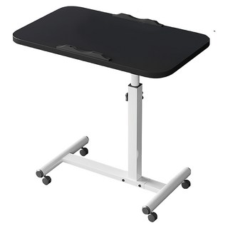 FANCY LIFE 移動式升降邊桌 T02單檯面, 純黑色