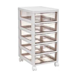 LILIKOKO 哩哩摳摳 辦公文件收納櫃 27x34.5x55.2公分 環保PP材質 萬向輪, 5層, 白色