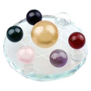 開運方程式 五行開運招財七星陣 偏財旺運開運擺件 陽宅風水 水晶壓克力材質, 12 x 2cm, 多色