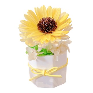 Floral M 盛夏向日葵 香氛擴香花, 花禮尺寸7cm x 寬7cm x 高12cm, 贈送5ml香氛油, 夏日黃, 1件