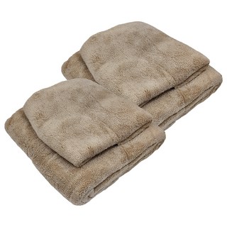 珊瑚絨毛巾浴巾組 淺咖啡 334g 親膚吸水 舒適柔軟, 2組