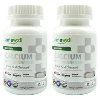 timewell 時光安好 胺基酸螯合鈣 + 鎂, 2罐, 60顆