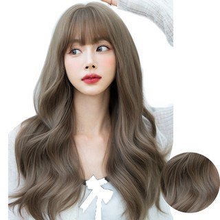 GABAL WITH Barbie Story 全頂假髮 + 髮網套組, 1個, 冷棕色