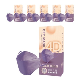 久富餘 KF94韓版 4層立體醫療口罩, 日落紫霞, 10片, 6盒