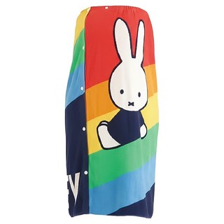 星紅織品 米飛兔剪絨加寬純棉浴裙, 繽紛彩虹, 1件