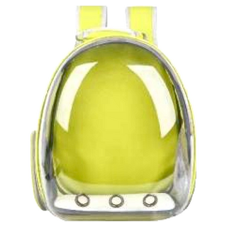 skylife 全景透明太空包, 寵物外出背包，黃色，42 x 29 x 27cm, 1個