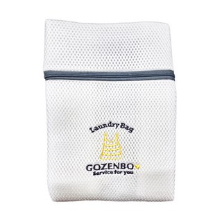 GOZENBO 御膳坊 加厚刺繡方形洗衣袋 大, 白色, 1個