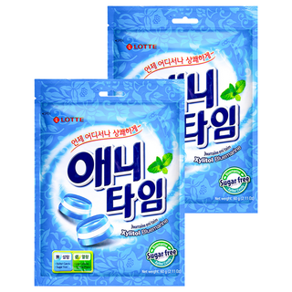 LOTTE 樂天 Anytime 薄荷三層糖 無糖 木糖醇, 60g, 2包