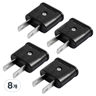 豬鼻子 220V 轉 110V 插頭轉接器, 8個, 黑色, 44mm