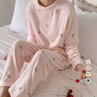 afinar 女款重點圖案長袖睡衣套組