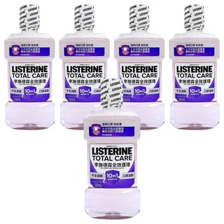 LISTERINE 李施德霖 全效護理除菌漱口水，不含酒精，預防蛀牙，去除99%口腔細菌, 500ml, 5瓶