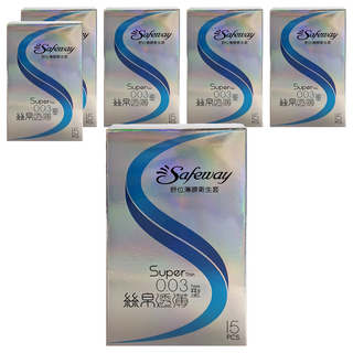 Safeway 薄膜衛生套 絲帛透薄0.03 保險套, 15入, 6盒