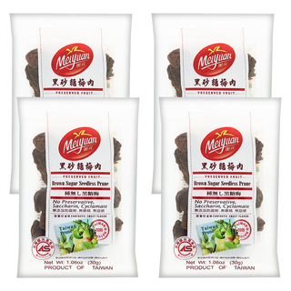 美元蜜餞 甜蜜袋系列 黑砂糖梅肉, 無添加防腐劑, 無甜精, 台灣製造, 30g, 4包
