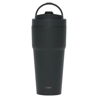 WOKY 沃廚 台灣公司貨 雙層陶瓷渾圓杯, 灰墨色, 750ml, 1個