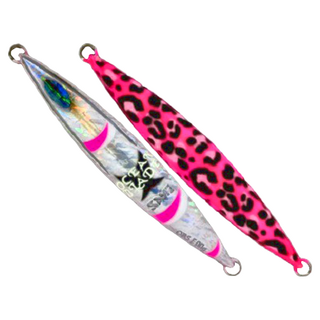 SAME 莎美 OCEAN BLADE Jig short 虎嘯鐵板, 粉紅豹紋夜光, 300g, 1個