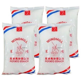 風車牌 馬鈴薯澱粉(太白粉) 600g/包 - 適用於勾芡、油炸、烘焙 提升料理口感, 4包