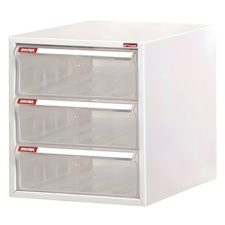 SHUTER 樹德 A4-103H 桌上型樹德櫃 3層 透明抽, 白色, 26.4 x 34.3 x 28.7cm