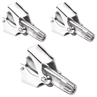 防夾鼻毛修剪器，附清潔刷，內切式旋轉刀頭，可拆卸水洗, 銀色, 3個