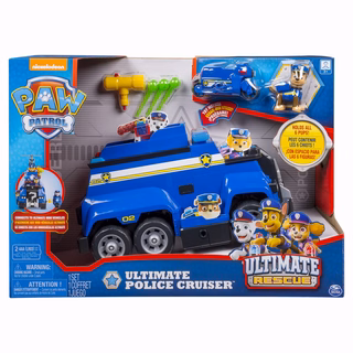 Spin Master PAW PATROL 汪汪隊立大功 終極救援聲光警察巡邏車 附阿奇 + 警用小車, 1組, 藍色