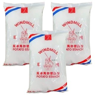 風車牌 馬鈴薯澱粉(太白粉) 600g/包 - 適用於各式烹飪 讓您的料理更加美味, 3包