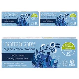나트라케어 탐폰 논어플리케이터 체내형생리대, 슬렌더 레귤러, 20개입, 3개