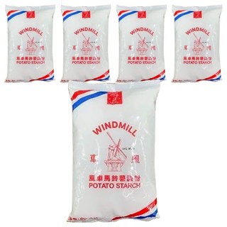 風車牌 馬鈴薯澱粉(太白粉) 600g/包 - 適用於勾芡、油炸、點心製作, 5包