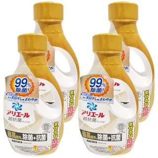 ARIEL 日本原裝進口 超抗菌洗衣精 金色, 690g, 4瓶