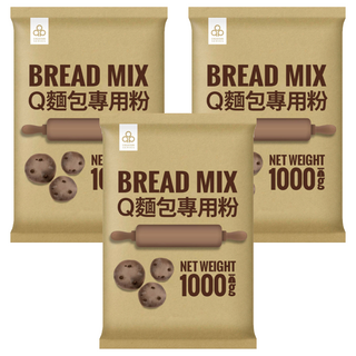 開元食品 Q麵包專用粉 烘焙食品 麵食 彈牙, 1kg, 3包