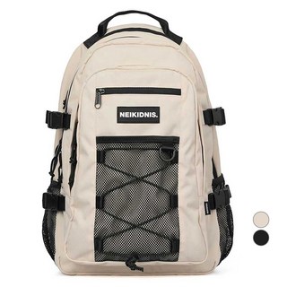 NEIKIDNIS 網繩繫帶後背包, 淺米色