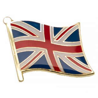 A-ONE 匯旺 英國國旗別針, 鐵烤漆+波麗/電鍍青銅, 長15mm 寬17mm 厚1mm, NO.015P