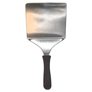 AMBROGIO SANELLI 山里尼 SUPRA 漢堡鏟 19*15CM 186g 德國特殊不鏽鋼 高級TPE手柄 義大利製, 銀色 + 黑色, 1個