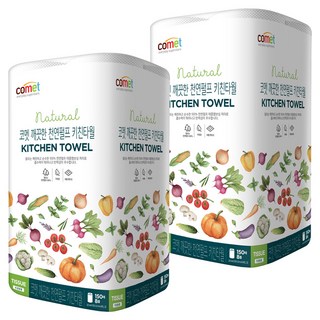 코멧 깨끗한 천연펄프 키친타월, 150매, 16개