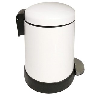 H&K家居 日系緩降踏式垃圾桶 3L, 白色