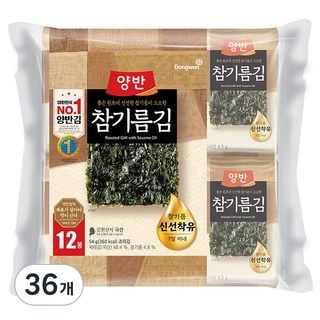 양반 참기름 김, 54g, 3개