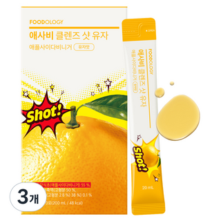 푸드올로지 당제로 고함량 애사비 클렌즈 샷 유자맛, 3개, 10회분