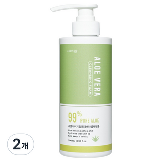 cosmate Real Nature 蘆薈潔面乳, 2個, 500ml