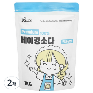 아이앤어스 국내산 프리미엄 베이킹소다, 2개, 1kg