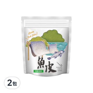 澎湖伯 風味魚皮 青蔥蛋黃口味 愛不釋手的團購美食, 70g, 2包