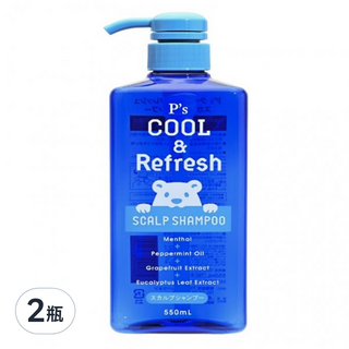 Ps COOL&Refresh 無矽靈頭皮洗髮精, 550ml, 2瓶