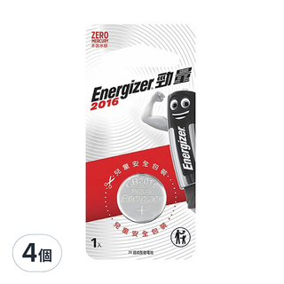 勁量 Energizer 2016 鈕扣型鋰電池, 小巧耐用, 滿足電力需求, 1個, 4個