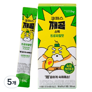 GGAEGOM 韓國養樂多ETC酵母Coppers棒 熱帶口味 酒後救星劑 10條, 5個, 180g