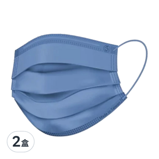 Graminton 鉅瑋 成人平面醫療口罩, 北歐藍, 50片, 2盒